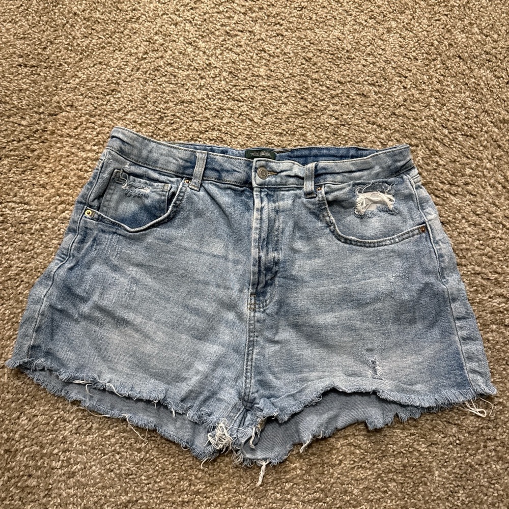 Denim Blue Women's Shorts, Wild Fable Highest Rise Mom Jean Shorts